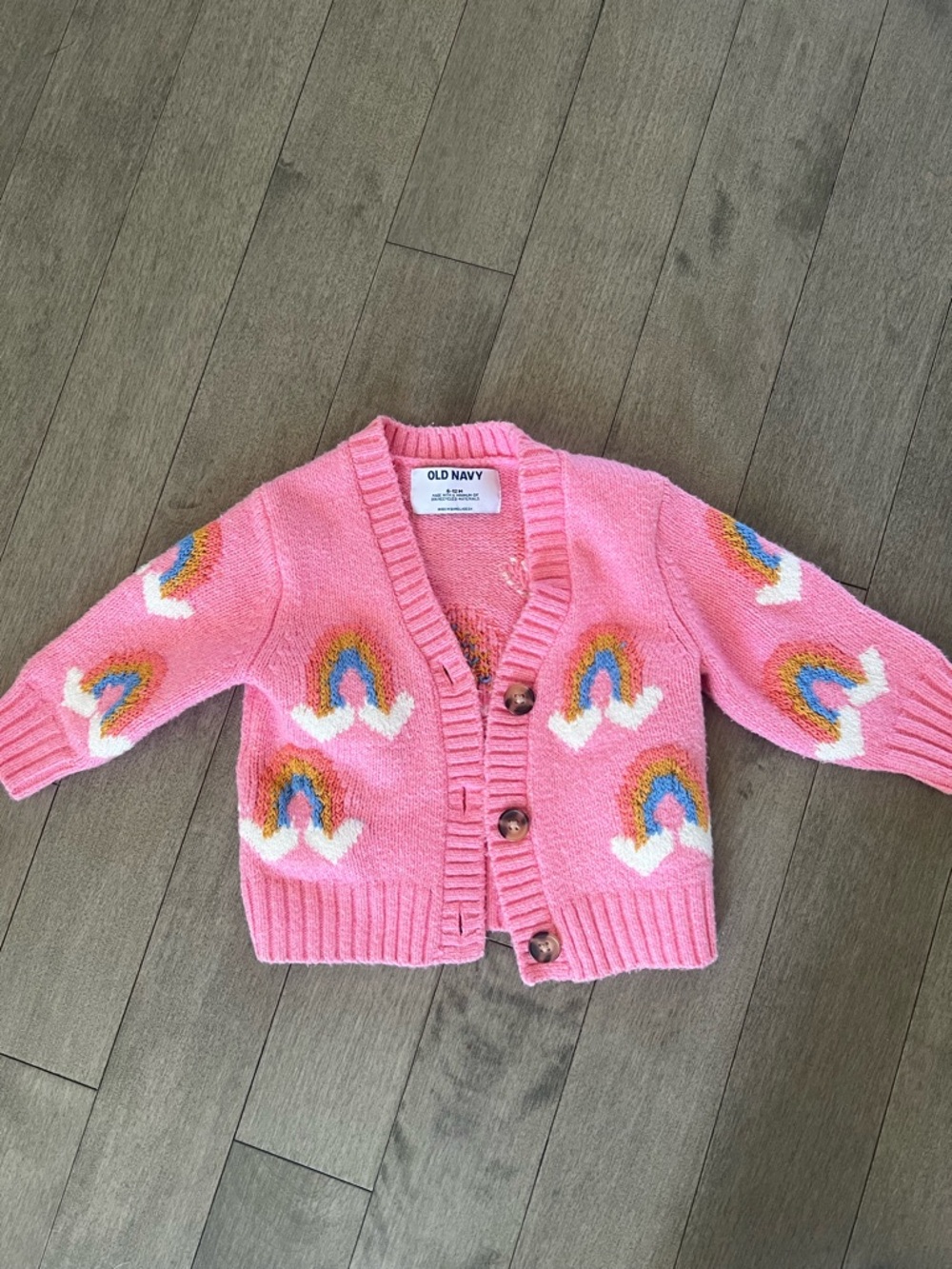 Baby girl 6-12 mos Old Navy rainbow sweater cardigan